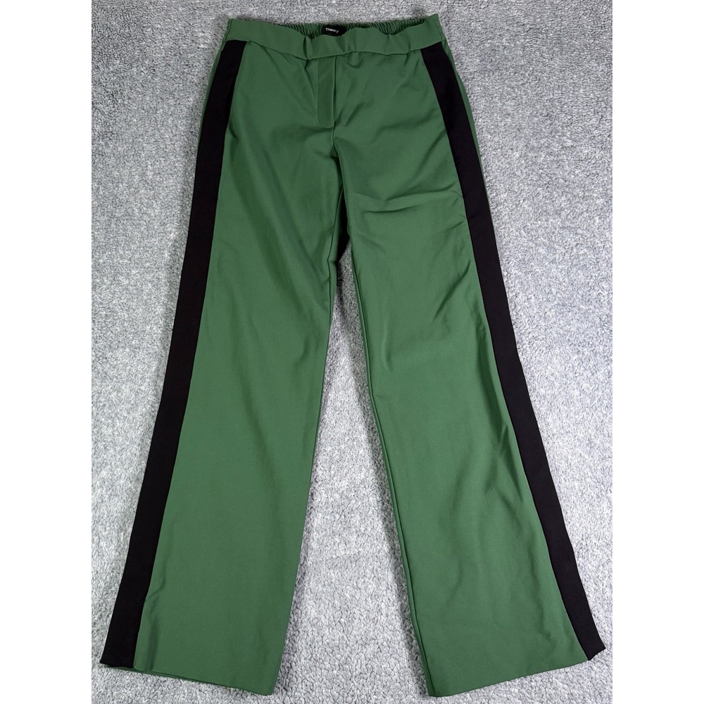 Theory Perform Tech Snap Pants Green - Women's P Petite Black Side Stripe Track
